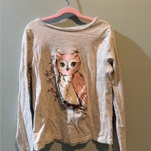 Carter's Long Sleeve Tee with Pink and Gray Owl